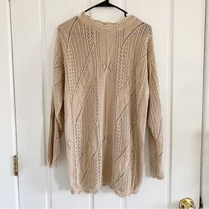 Vintage Scalloped Open Knit Sweater